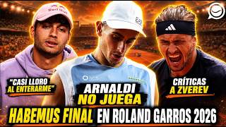 ARNALDI SE BAJA ANTES DE JUGAR LA SEMIFINAL Y ZVEREV LA LÍA EN UNA DECLARACIÓN ANTES DE LA FINAL