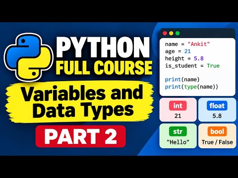 Python Variables and Data Types in English | Python Full Course Part 2