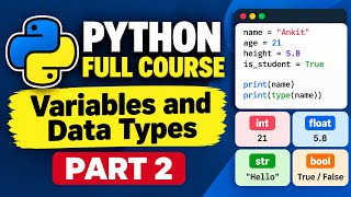 Full Python Variables and Data Types in English | Python Full Course Part 2 Guide