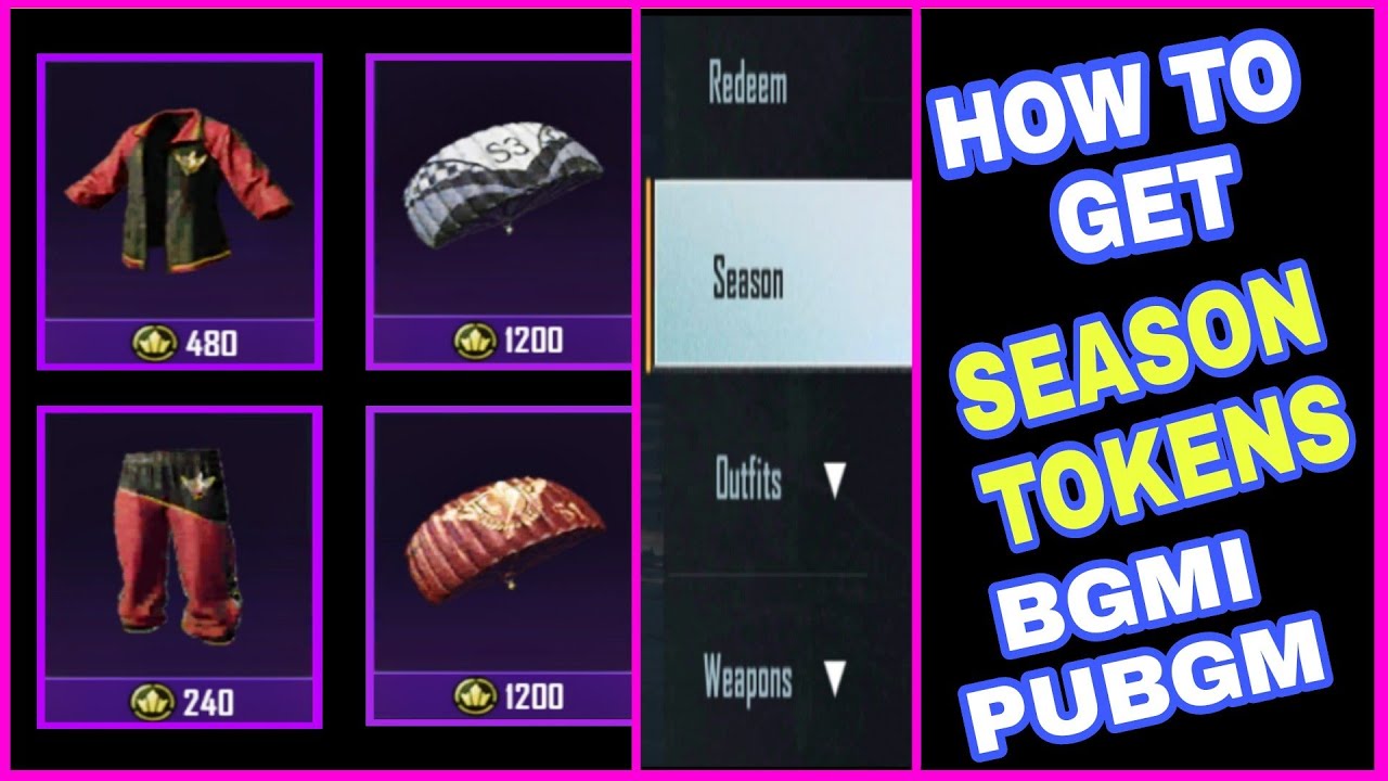 HOW TO GET SEASON TOKENS IN BGMI & PUBG MOBILE || NEW SEASON TOKENS ...