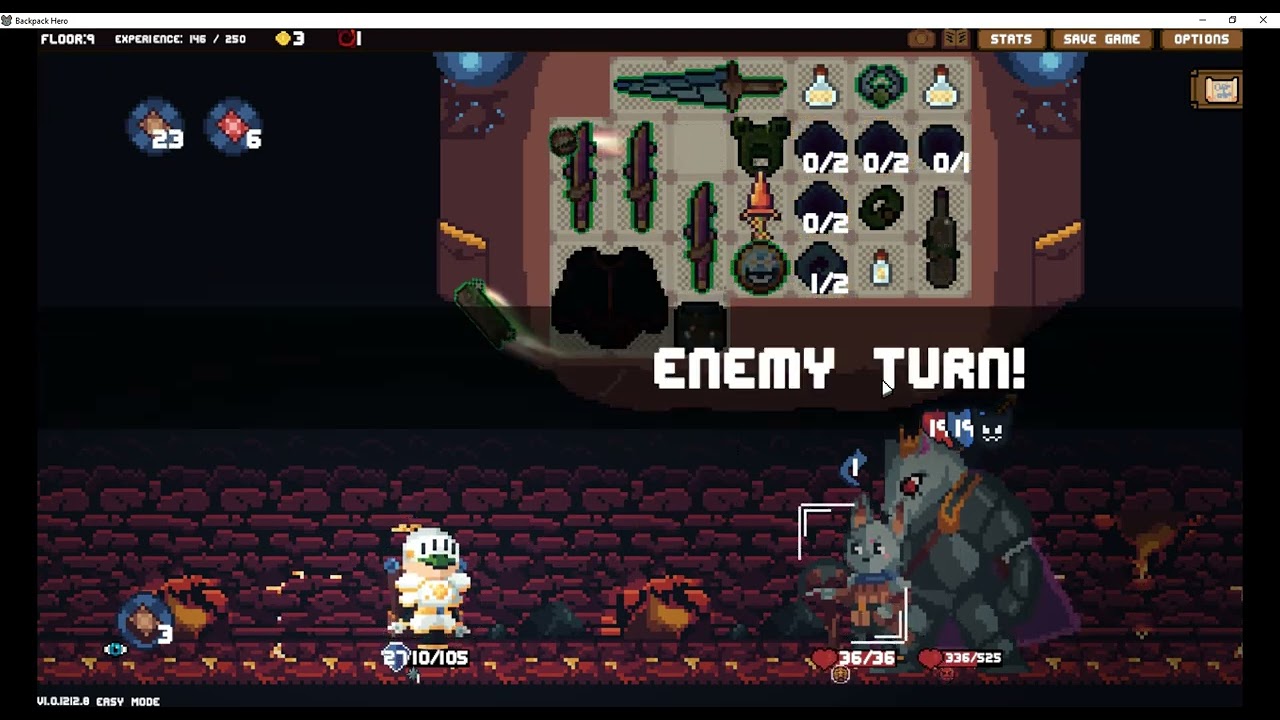 Backpack Hero, Episode 182: Tote, Easy Mode Again and Again's Part 4 (instrumental gameplay)