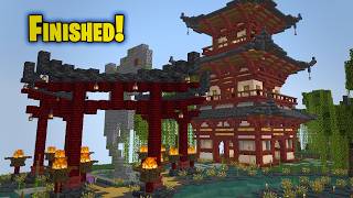 Building A Japanese Pagoda & Forge in Skyblock