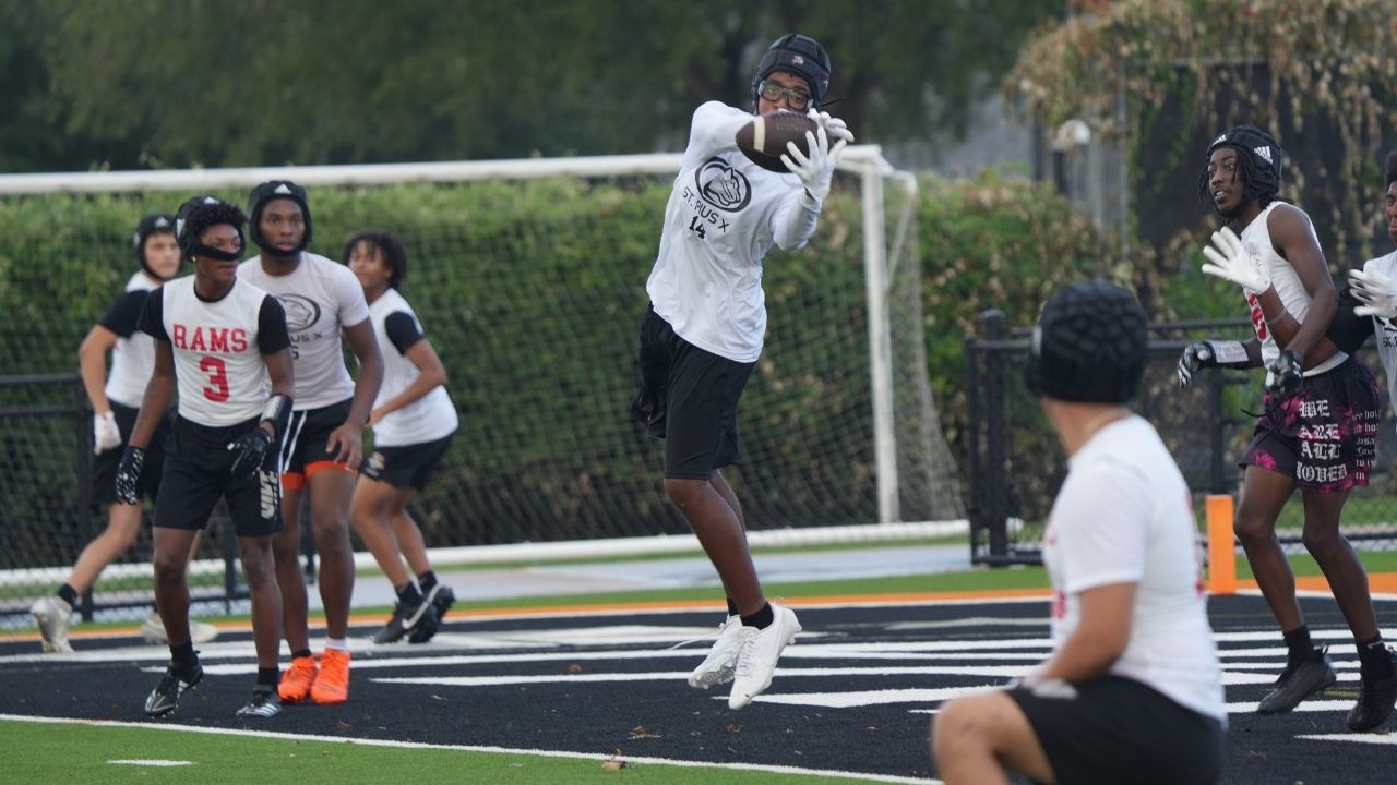 St Pius X Panthers Football 7-on-7 Scrimmage Highlights