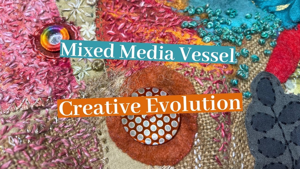 Creating My 2nd Mixed Media Vessel: Collage, Buttons & Creative Evolution