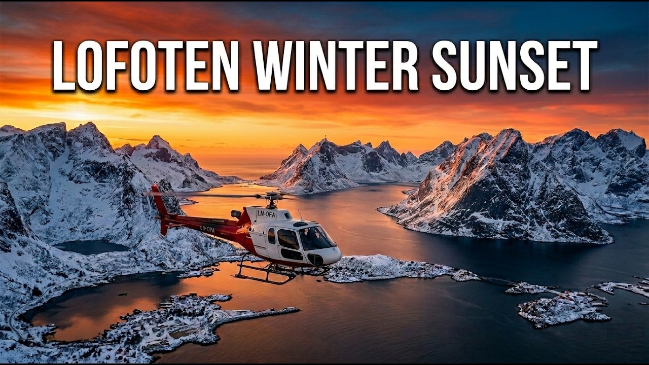 MSFS 2024 H125 Helicopter - Winter Sunset Flight - Lofoten Islands, Norway
