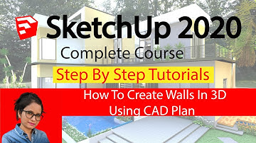 Create walls in 3d in Sketchup Using AutoCAD plan #Sketchup beginner Tutorials