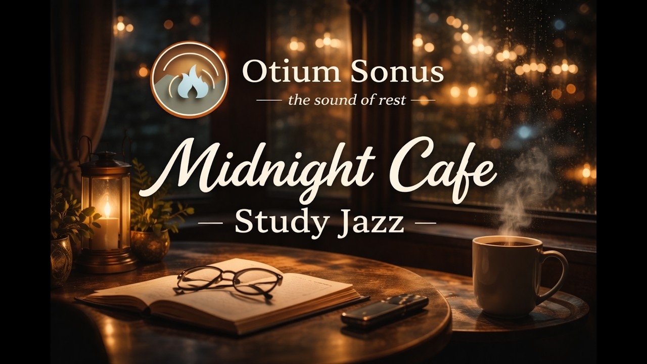 Studying in a Rainy Coffee Shop at Midnight ☕ | Jazz Piano & Rain | 2 Hours Focus Music