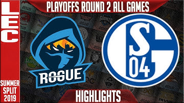RGE vs S04 Highlights ALL GAMES | LEC Summeer 2019 Playoffs Quarterfinals | Rogue vs Schalke 04