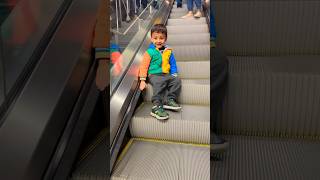 Funny Cute Babysitting On Escalator Going Alone And Not Having Fear 