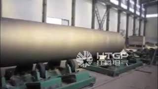 Steel pipe coating production line, FBE 3LPE electrostatic automatic coating. #machine
