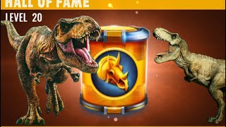 My favorite favorite legendary level 29 Rexy vs the hall of fame strike (Jurassic World alive)