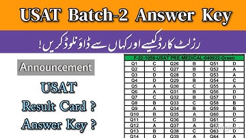 Answer Key Of USAT TEST held on 18 September 2022 | How to download Result card of USAT 2022