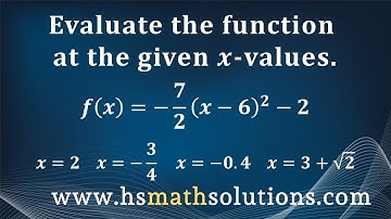 Evaluate a Quadratic Function in Vertex Form (Example)