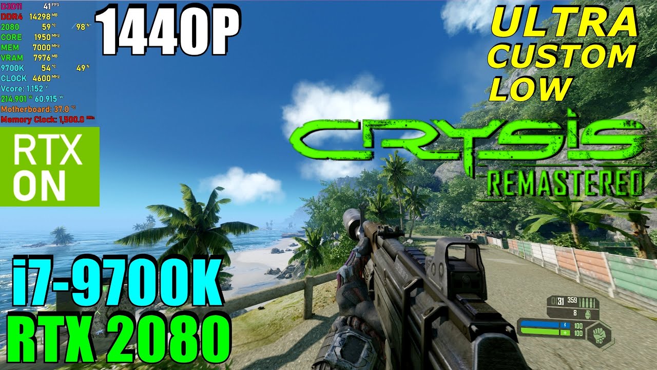 Crysis Remastered RTX 2080 & 9700K 4.6GHz - Max Settings 1440P