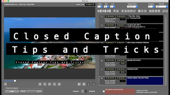 Closed Caption Tips for public television (aka PBS)