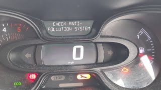 renault trafic vauxhall vivaro nissan nv300 check anti pollution system fault