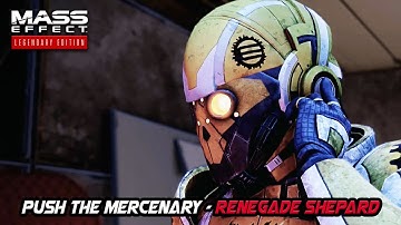 Renegade Shepard pushes the Eclipse Trooper - Mass Effect 2 Legendary Edition