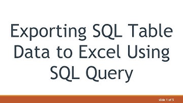 Exporting SQL Table Data to Excel Using SQL Query