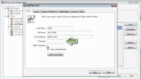 Sentry VMS New User Entry