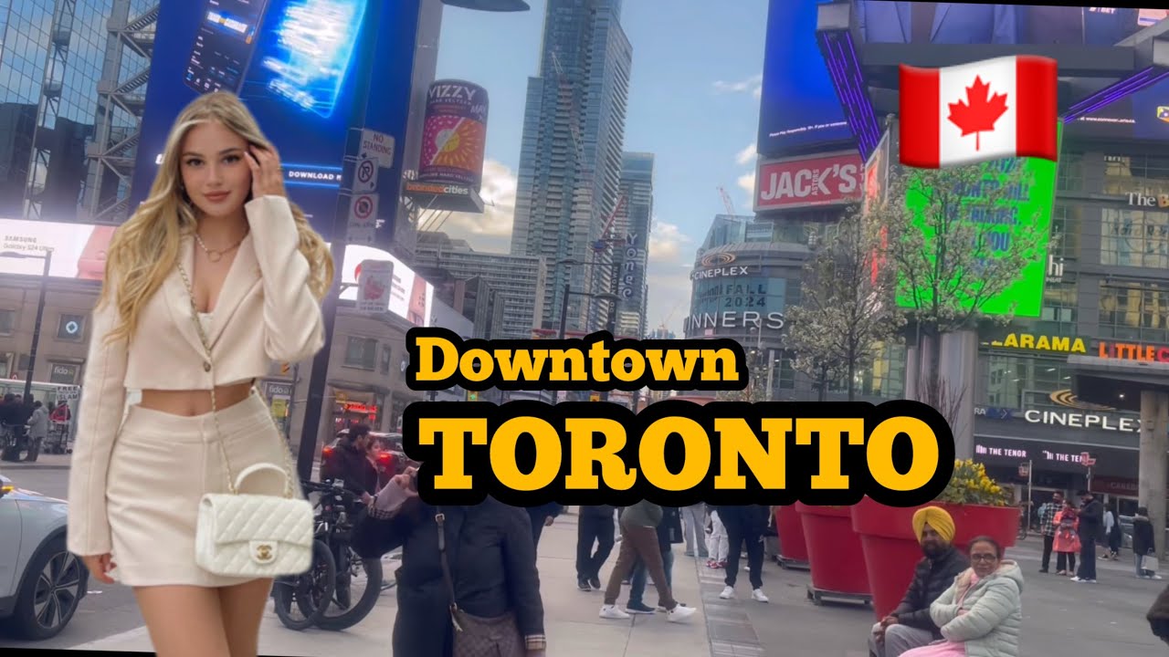 Canada Toronto Downtown 🇨🇦 4 K 🇨🇦 walking tour Yonge street & Dundas ...