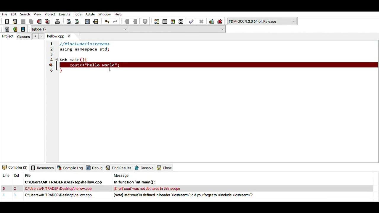 First CPP program using dev c++ || lecture 2 - YouTube