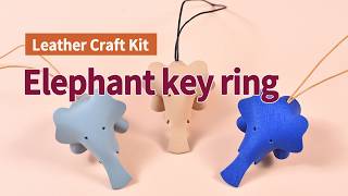 [Leather Craft Kit] Elephant key ring