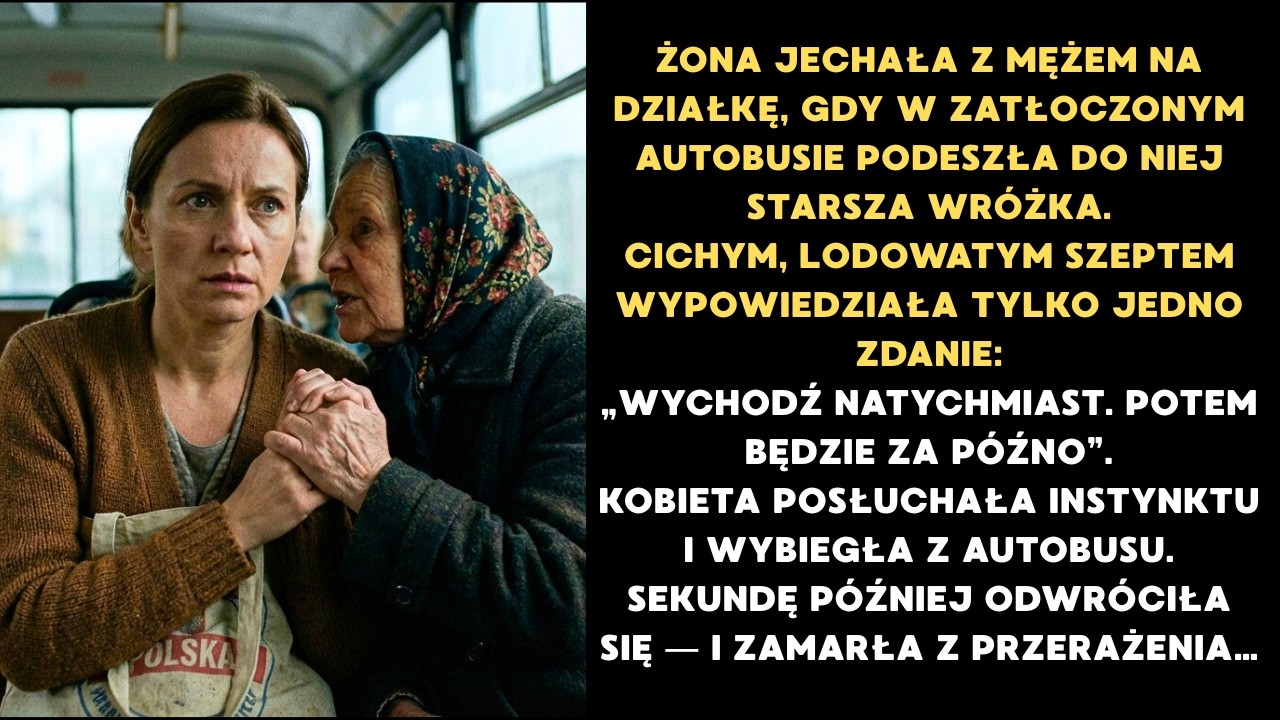 Jechałam z mężem na działkę autobusem, gdy nieznajoma szepnęła: „Wysiadaj, bo zginiesz