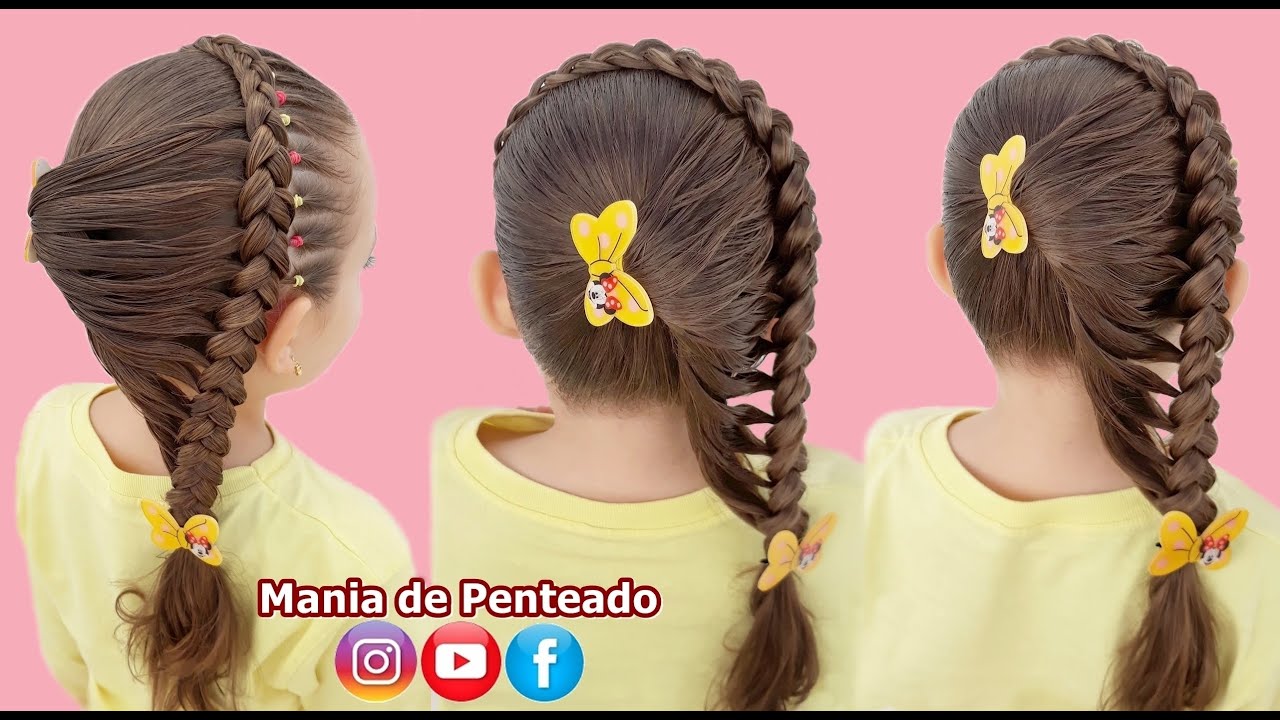 Penteado com Ligas, Trança e Rabo de Cavalo | Braid Ponytail Hairstyle with  Rubber Band for Girls🥰 - thptnganamst.edu.vn