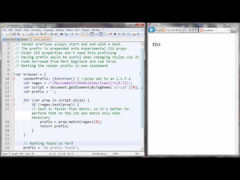 Javascript Tutorial 27 - Getting the Vendor Prefix