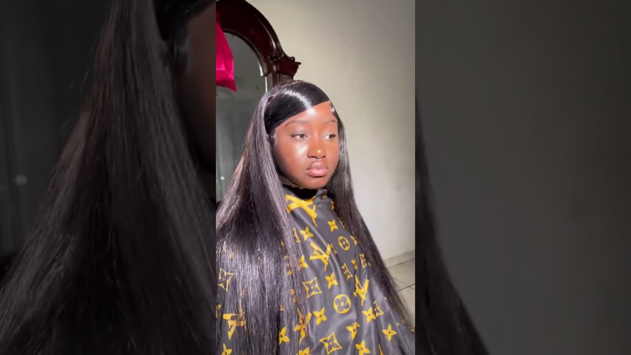 Her wig was way too small💔 | HD lace straight hair install 💥