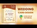 CorelDRAW Wedding Invitation Card Design Tutorial | How to Make Marriage Card Design in CorelDraw