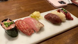 Horse Meat Sushi in Ohmiya, Saitama