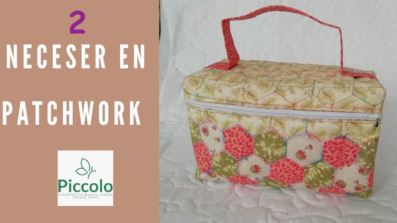 Cartuchera (neceser) con hexágonos en patchwork. Parte 2