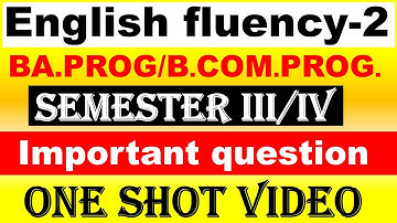 English Fluency 2 I BA Programme semester 3 and 4 I One shot video I DU SOL NCWEB