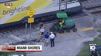 Brightline train hits tractor on golf course; 1 hurt