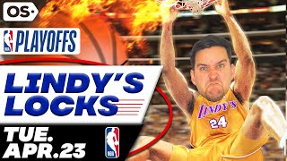 NBA Picks for EVERY Game Tuesday 4\/23 | Best NBA Bets \& Predictions | Lindy's Leans Likes \& Locks