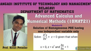 18MAT21 Module 3: Solution of Homogeneous PDE