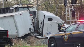 Tractor trailer stuck on Dunkirk train tracks prompts rapid response