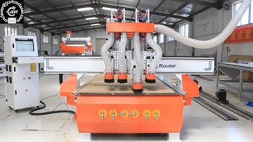JCUT Four heads Air cylinder tool changing 1325 CNC Router for wooden door making