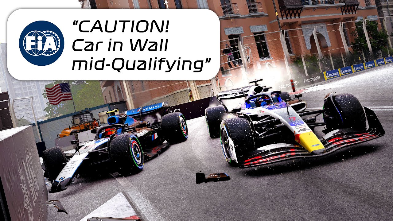 I got TWO Red Flags & a Big CRASH Mid-Quali in the WET in Baku...