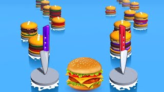 Burger Slice Gameplay Very satisfying and relaxing ASMR slicing game screenshot 3