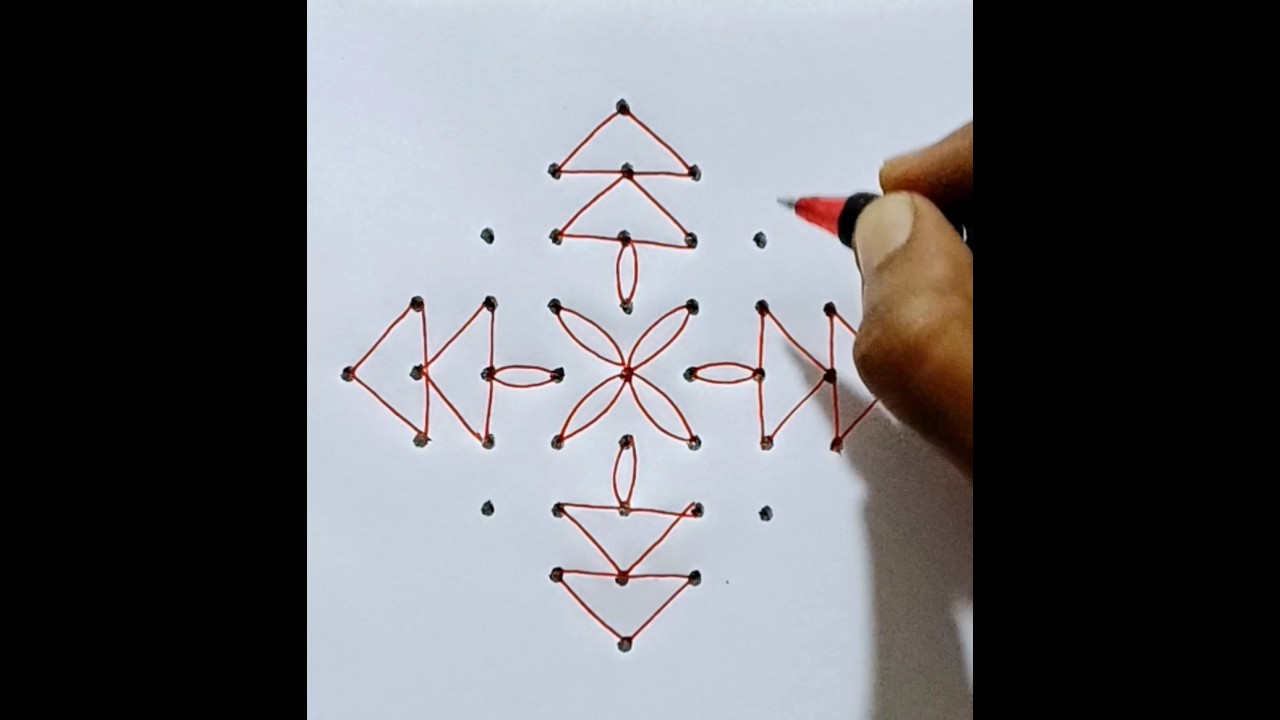 simple and easy 9×1 rangoli for beginners 