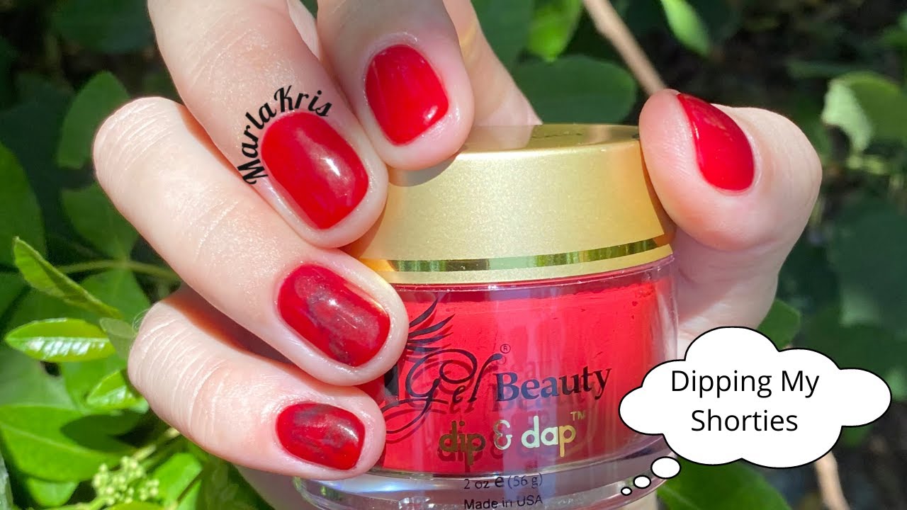 Dip Powder on SHORT Nails! - YouTube