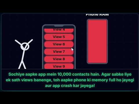 How Recycler view Works in Android? | Hindi Explanation🚀 | Stickman Animation