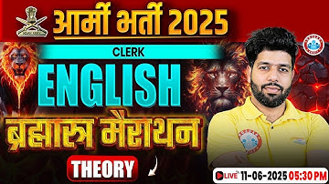 Army Clerk English Classes | English ब्रह्मास्त्र Marathon Class, English For Army Clerk By Anuj Sir