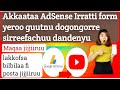 Akkaataa Google AdSense Irratti Formii Yeroo Guutnu Yoo Dogongoree Ittiin Sirreefachuu Dandenyu Akkaataa Google AdSense Irratti Formii Yeroo Guutnu Yoo Dogongoree Ittiin Sirreefachuu Dandenyu