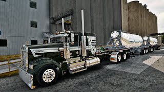 ATS Realism: Cummins Powers W900L with Heavy Double Grain Trailers – Clinton → Woodward Challenge