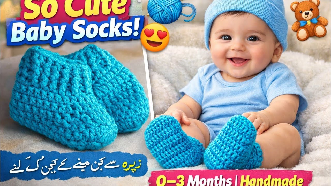 👉 Crochet Baby Socks for Newborn 👶 | 0–3 Months | Baby Boy Socks 