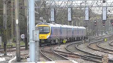 Double TransPennine Express Class 185 arrives at Preston (13/4/14)