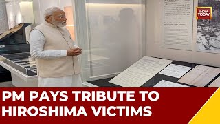 PM Modi Pays Floral Tributes At Hiroshima Peace Memorial Park | G7 Summit